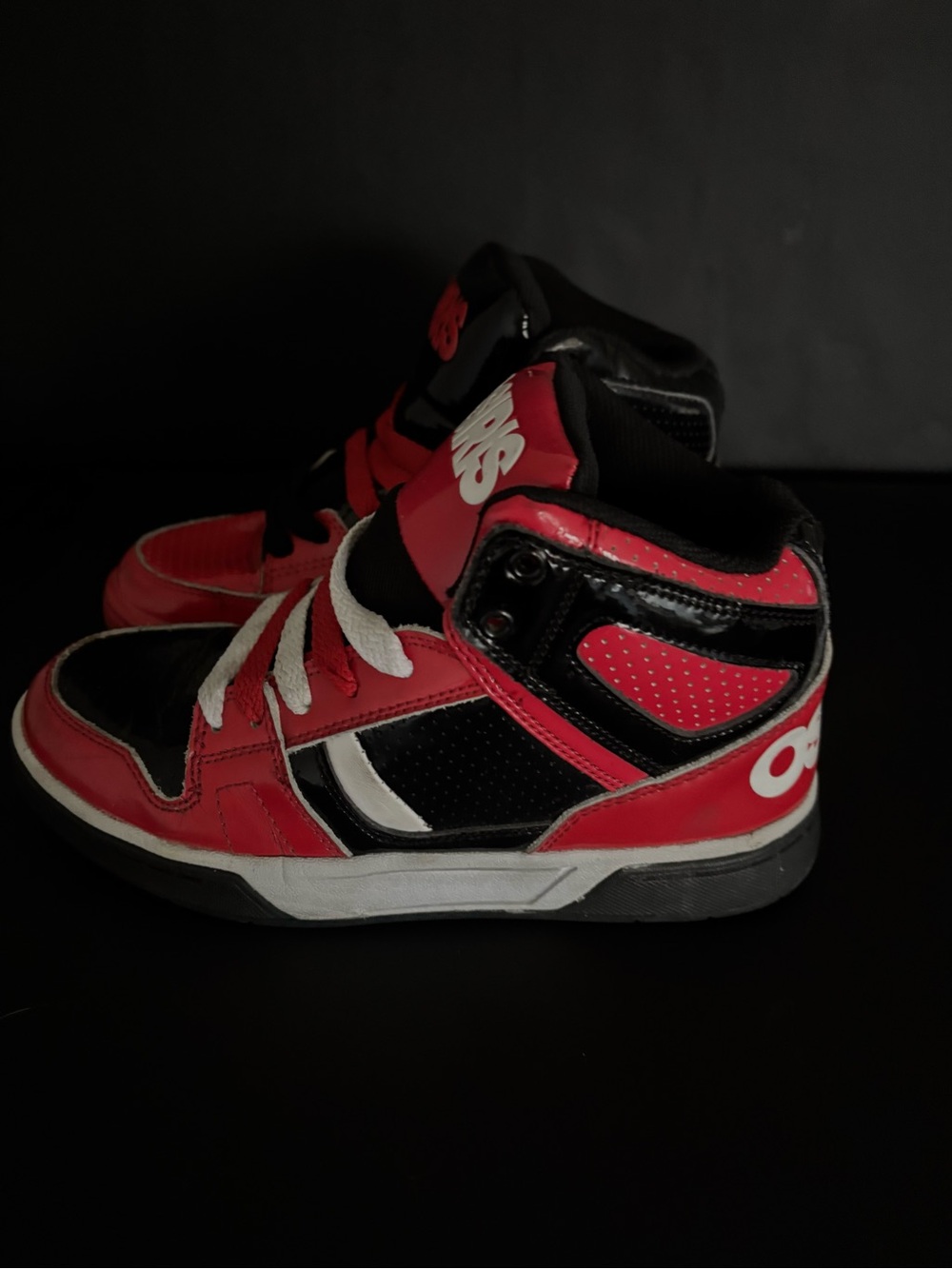 Osiris NYC 83 Color Block High Top Sneakers Red & Black - Picture 4 of 4